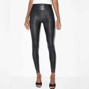 SPANX Faux Leather Shaping Leggings L High Waist Slimming Control BEST SELLER!